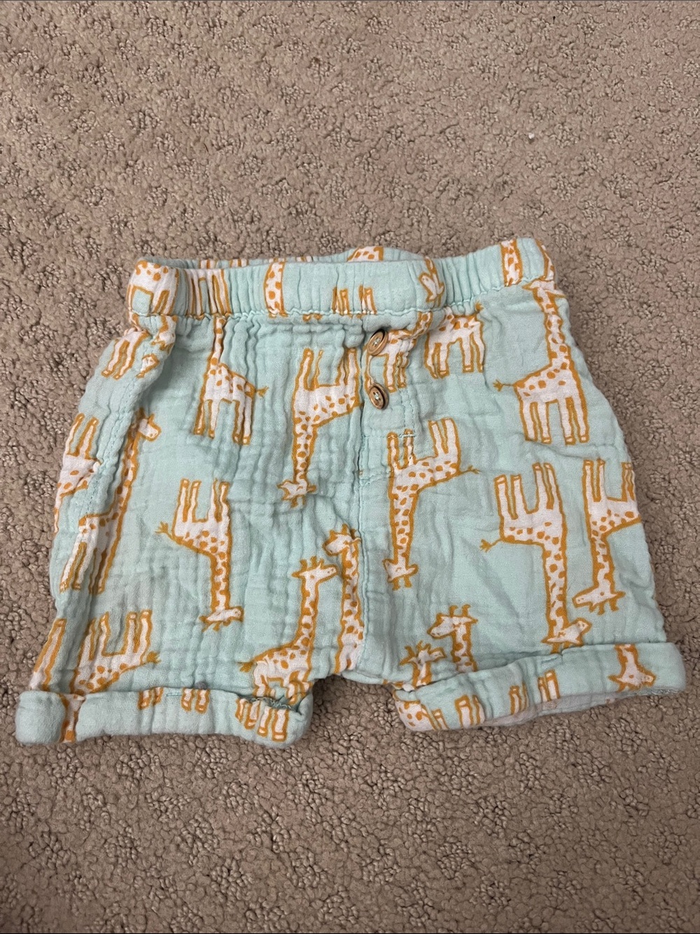 Cat & Jack Mint Green Giraffe Print Baby Shorts